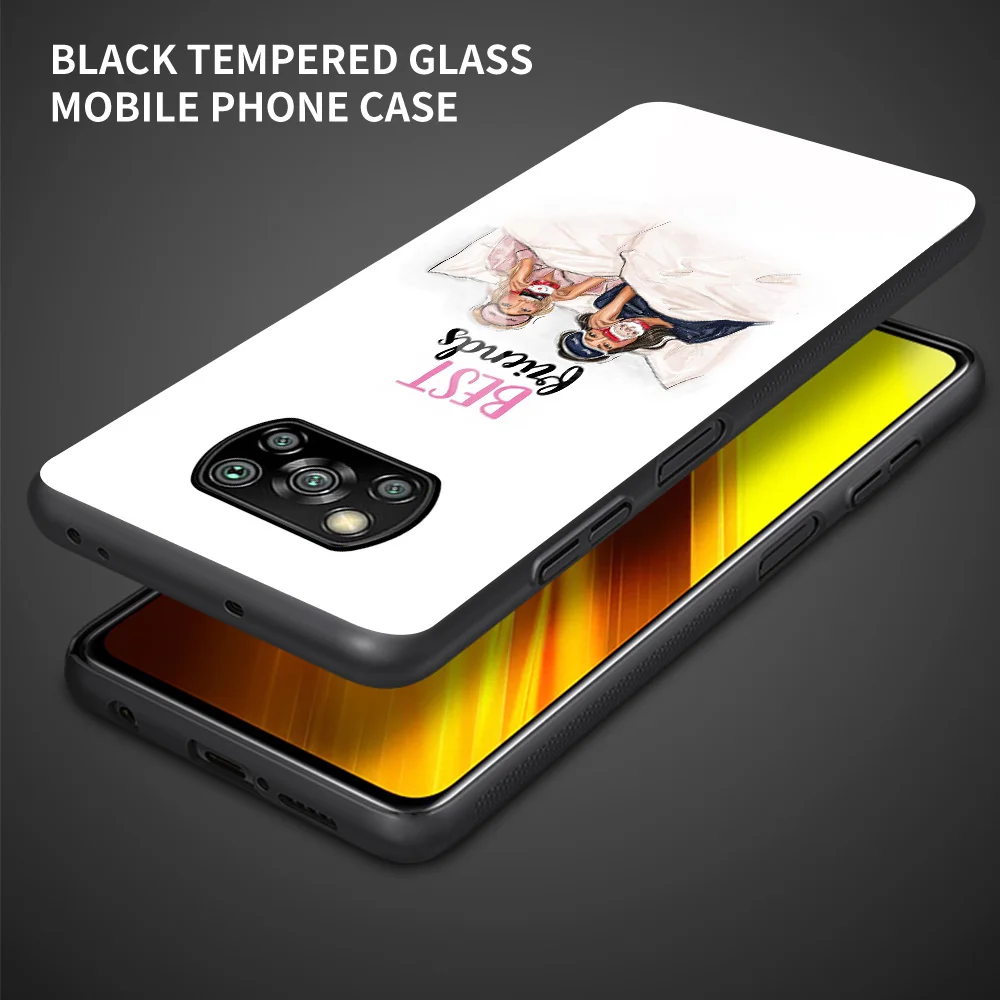 Чехол из закаленного стекла для девочек Bff Best Friends Forever чехол Xiaomi Poco X3 NFC 10T 11 Pro Lite