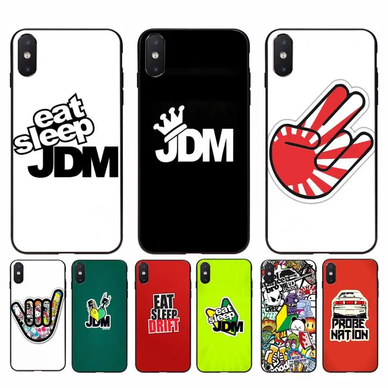 Yinuoda стикер Bomb Eat Sleep JDM мягкий чехол для телефона iPhone 11 8 7 6 6S Plus X XS MAX 5 5S SE 2020 XR pro