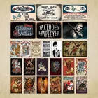 Металлический плакат с татуировкой, металлический знак, татуировка, декор для магазина, декоративная железная тарелка, Настенный декор, укрытие, шикарный жестяной знак, Оловянная тарелка, Настенный декор