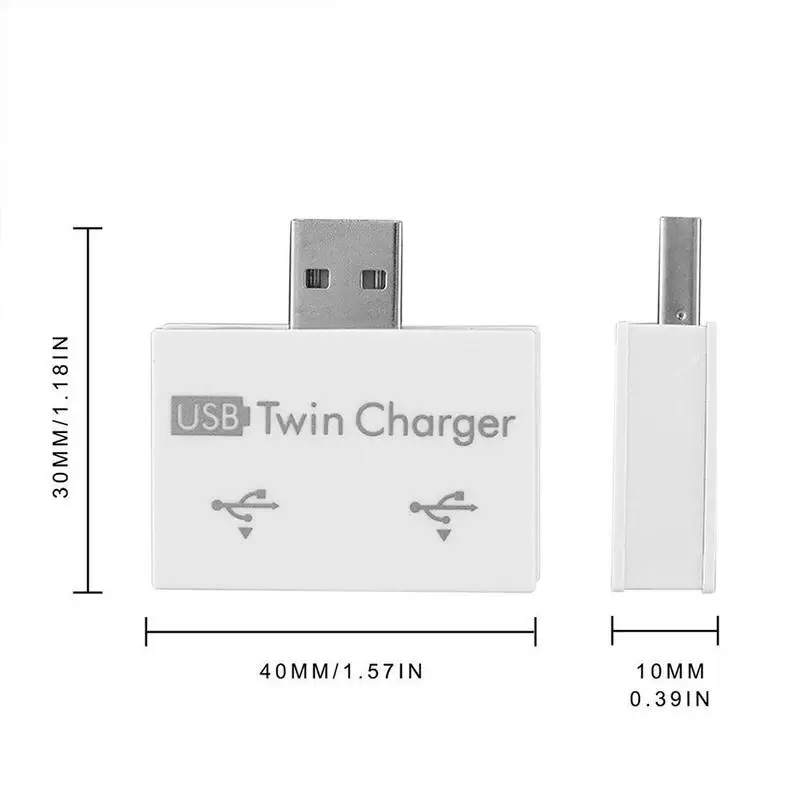 

1Pc Dual 2 Port USB Charger Hub USB2.0 Twin Charger For Home Converter USB Charging Splitter USB Wire Adapter Hub PC Laptop N4B5