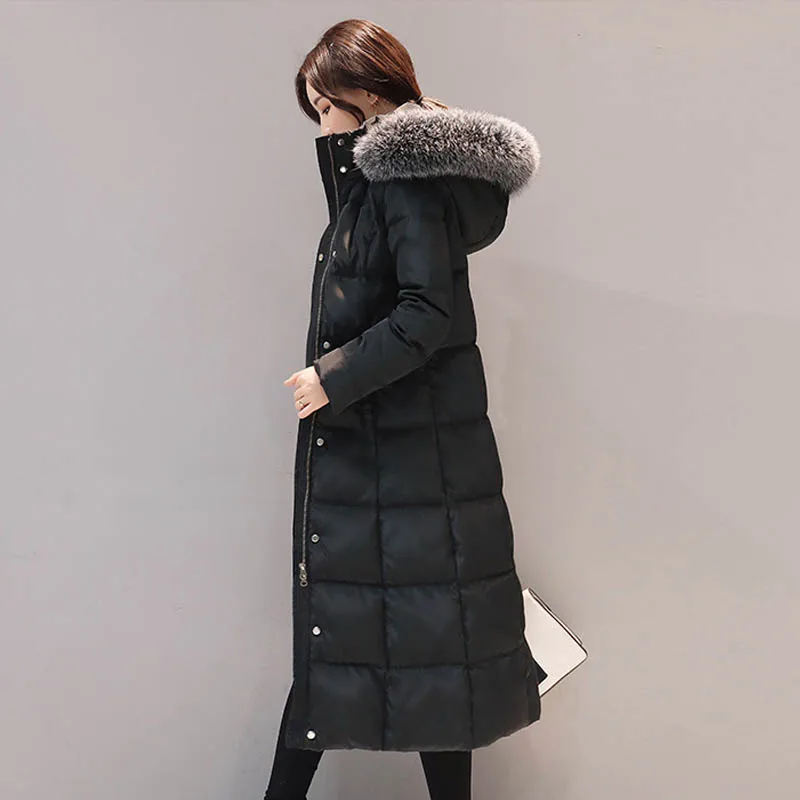 Натуральный мех енота воротник 90% утиный пух куртка новые женские зимние