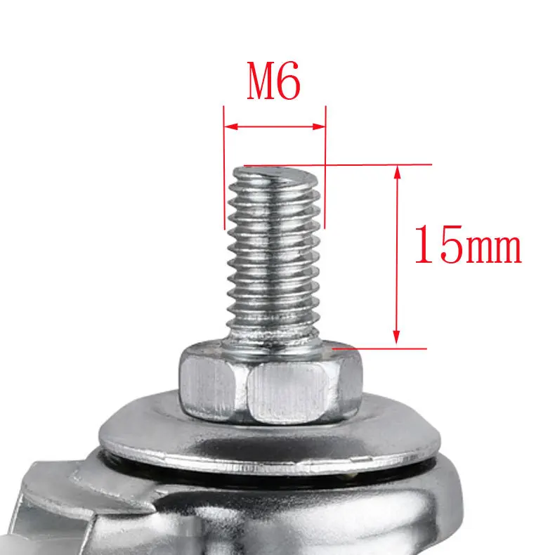 

4 Pcs/Lot Casters Spot 1.5 Inch White Pp Screw Brake Wheel M6 Caster Diameter 40mm Small For Shelf