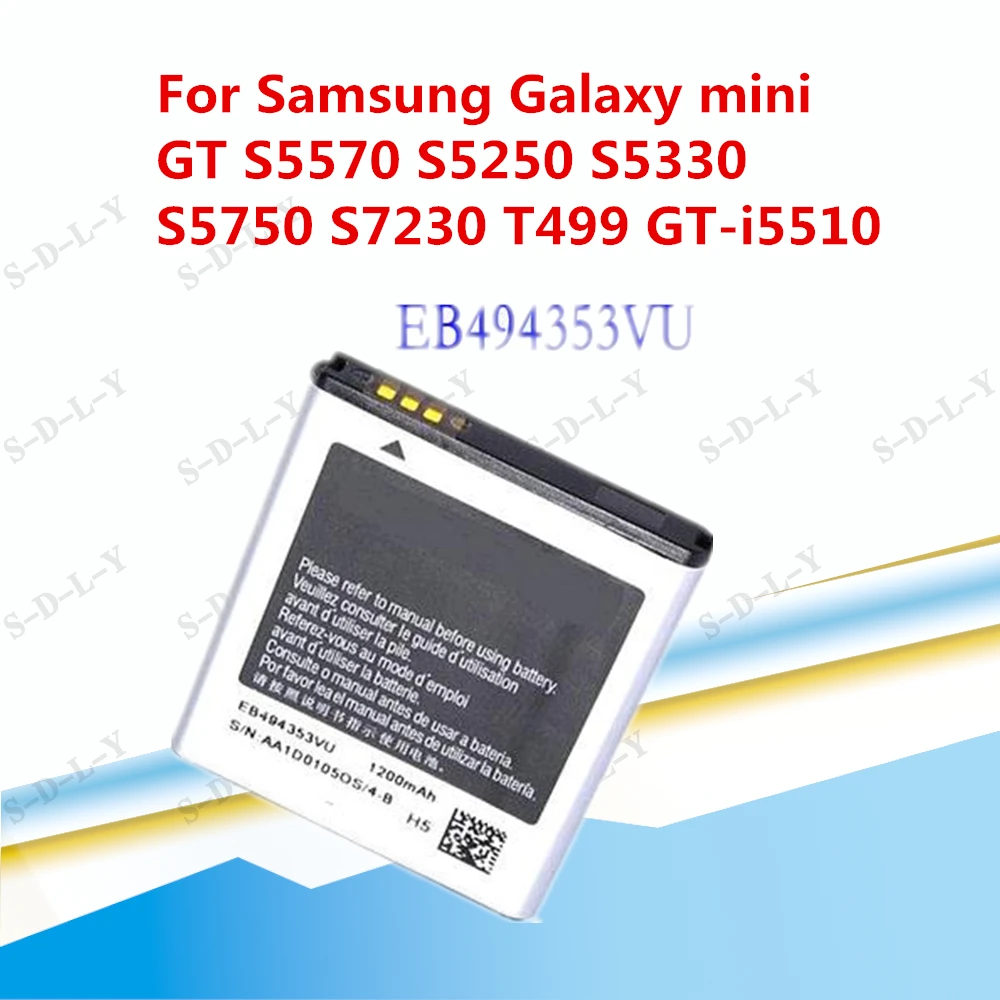 Сменный аккумулятор 1200 мАч EB494353VU для Samsung Galaxy mini GT S5570 S5250 S5330 S5750 S7230 T499 +