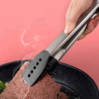 kitchen stainless steel food tongs bbq clip clamp non slip meat salad bread cooking tongs silicone food folder kitchen tools