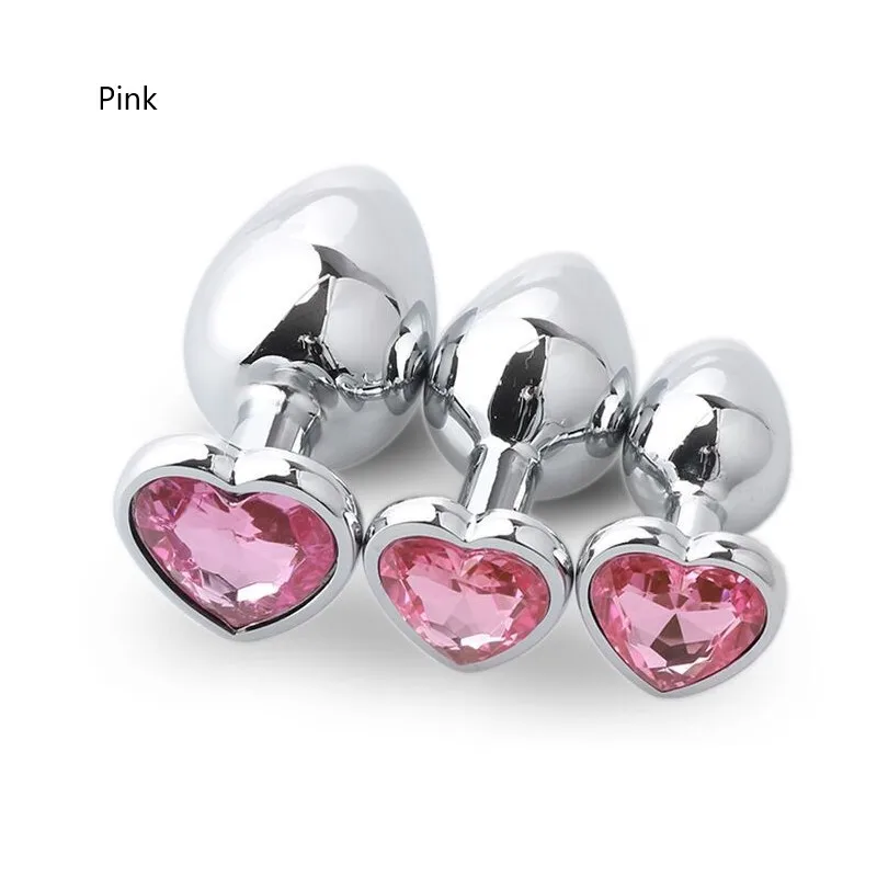 Из нержавеющей стали анальные штепсельные вилки с бриллиантами в форме сердца