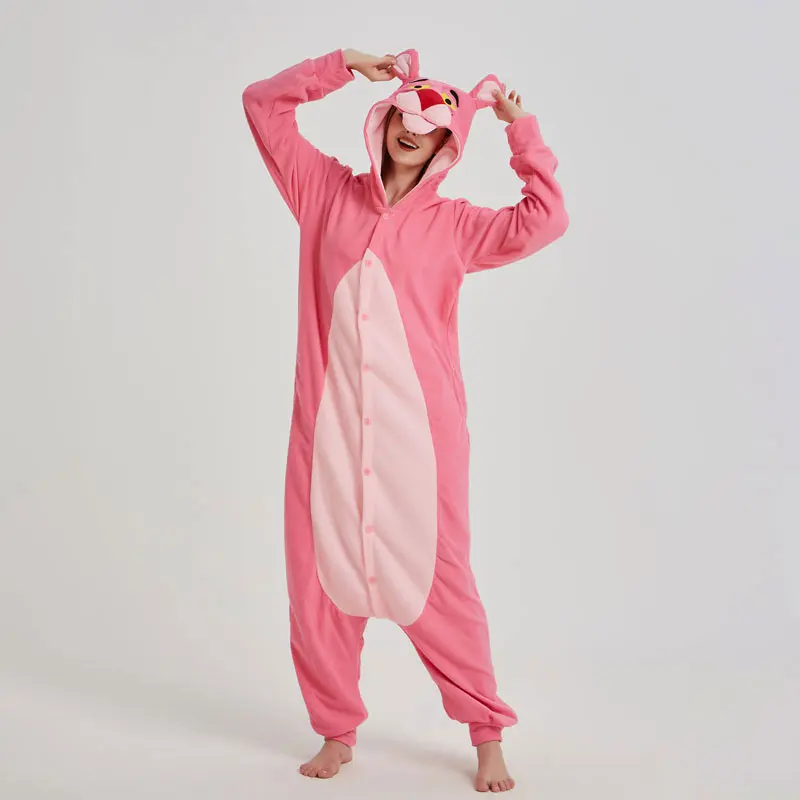 

Kigurumis, пижамы с рисунками животных из Для женщин Onesie унисекс Мужская одежда для сна Розовая пантера комбинезон фестиваль вечерние костюм по...
