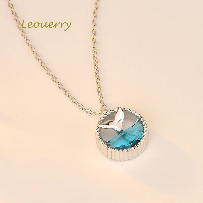 Женская Цепочка Русалка из серебра 925 пробы с кристаллами|Ожерелья| |