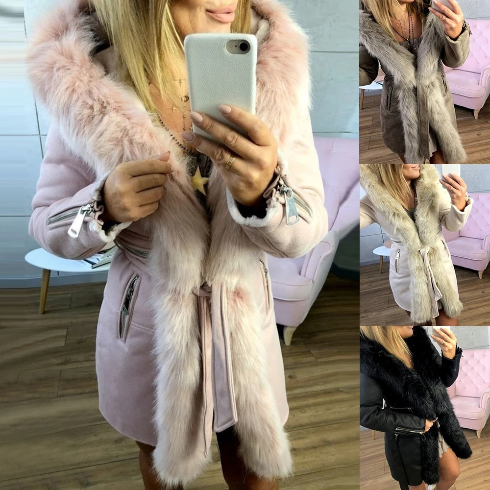 Зимнее пальто женские толстовки с капюшоном куртки Chaqueta Mujer плюшевый воротник