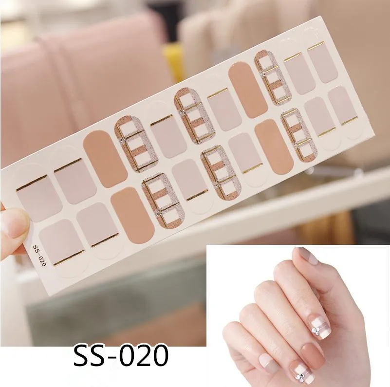 ss-020 22 наконечника/лист, Высококачественные наклейки для ногтей, горячая Распродажа, многоцветные, Мультяшные, модные, милые, разные цвета на выбор - Цвет: ss-020