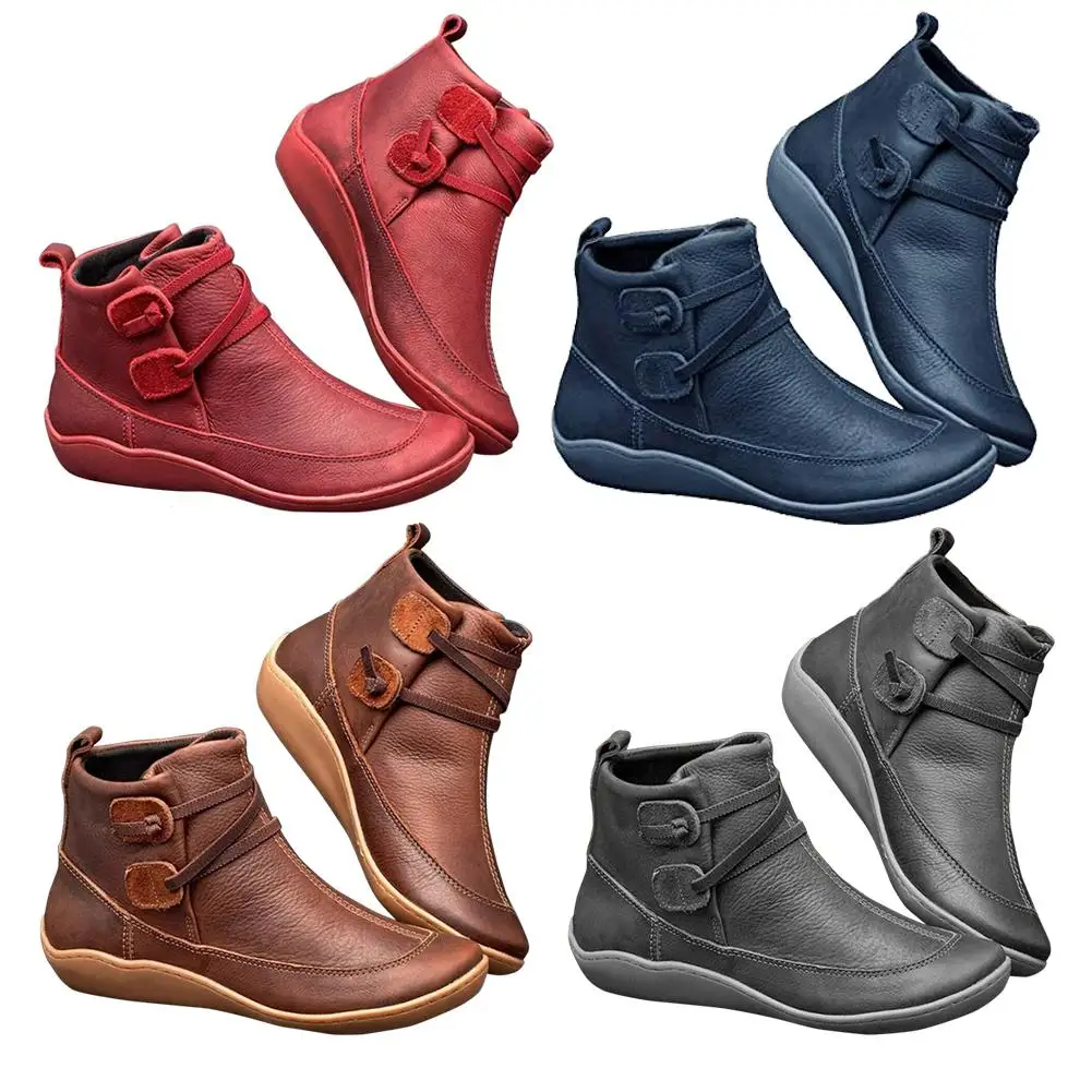 Ботильоны женские зимние ботинки из искусственной кожи с перекрестными