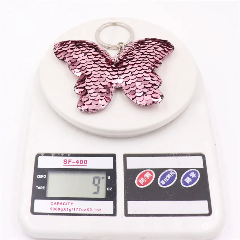 

Fashion Creative Butterfly Pendant Sequins Key Chain Accessories Acrylic Keyrings Car Key Ring Simple Cute Party Gift Jewerly