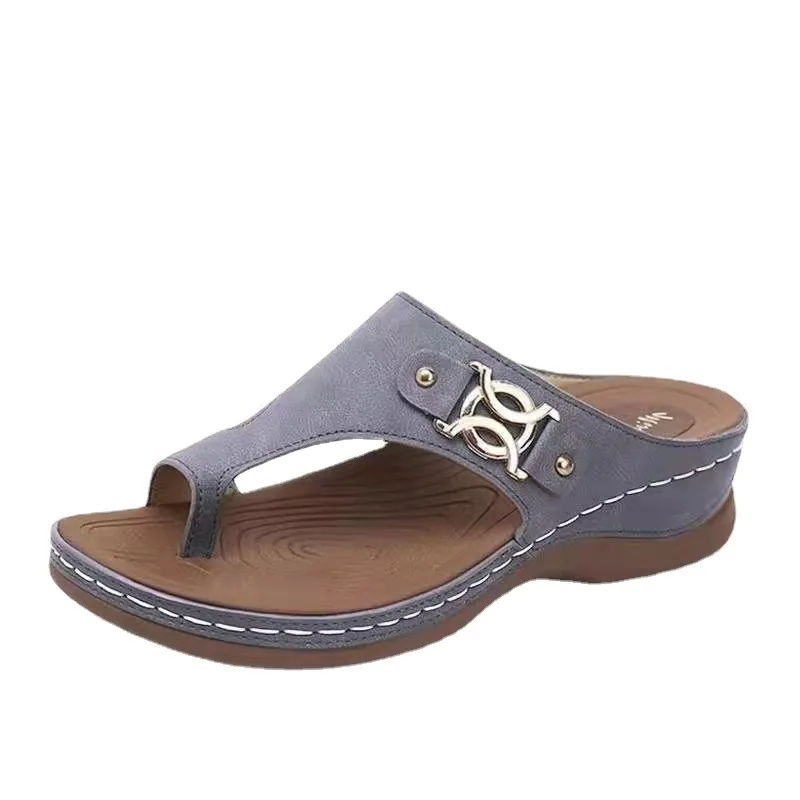

Women's 2021 New Faux Suede Color Matching Set-on Flat-bottomed Comfortable Classic Fashion Casual Sandals and Slippers