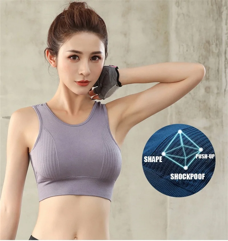 SEXYWG ударопрочный спортивный бюстгальтер, сетчатый дышащий бюстгальтер с эффектом пуш-ап, беспроводной бюстгальтер для йоги, спортивные топы, женские футболки для фитнеса, женское нижнее белье