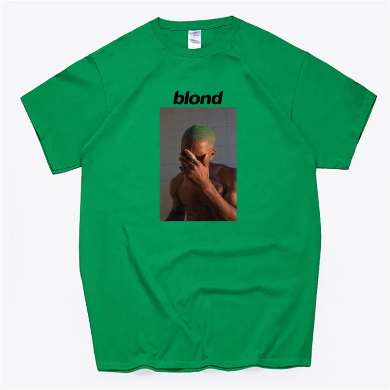T99B-green Мужская футболка Frank Ocean Blonde хип-хоп Rap, футболка унисекс, хлопок, футболка Homme Singer Harajuku, рубашка - Цвет: T99B-green