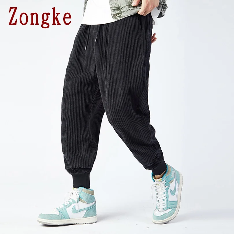 

Zongke Corduroy Pants Men Japanese Streetwear Trousers Men Pants Joggers Sweatpants Men Clothing Harajuku Hip Hop 2021 M-3XL