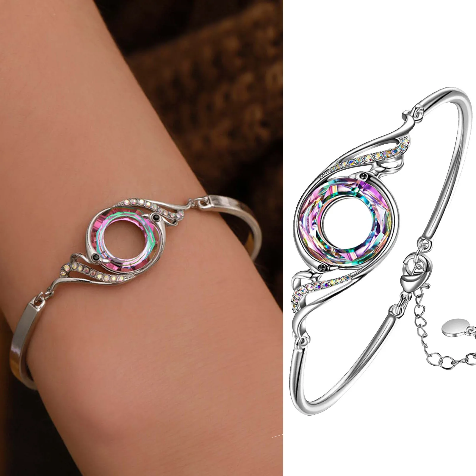 Новый Красочный браслет с кристаллами Феникс необычный градиентом ювелирные