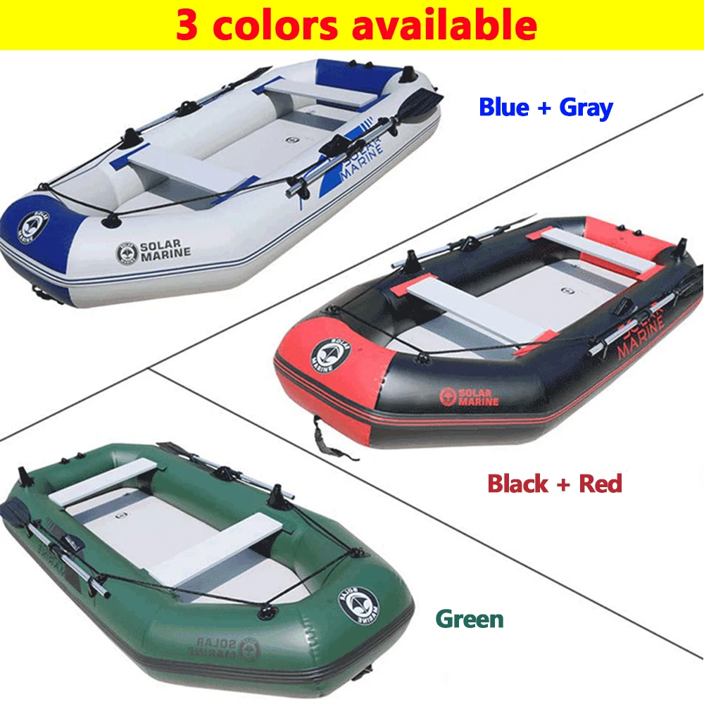 

Solar Marine 3 Person 230 CM Inflatable PVC Fishing Boat Rowing Kayak Canoe Raft Dinghy With Free Accessories
