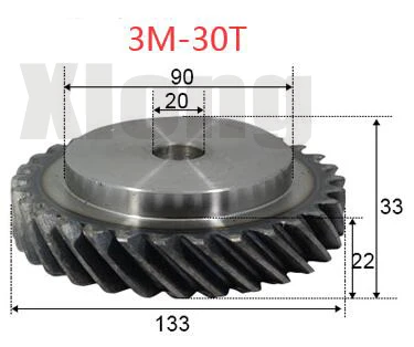3M 30Teeths внутреннее отверстие: 20 мм 45 градусов спиральная Шестерня левша 2 65