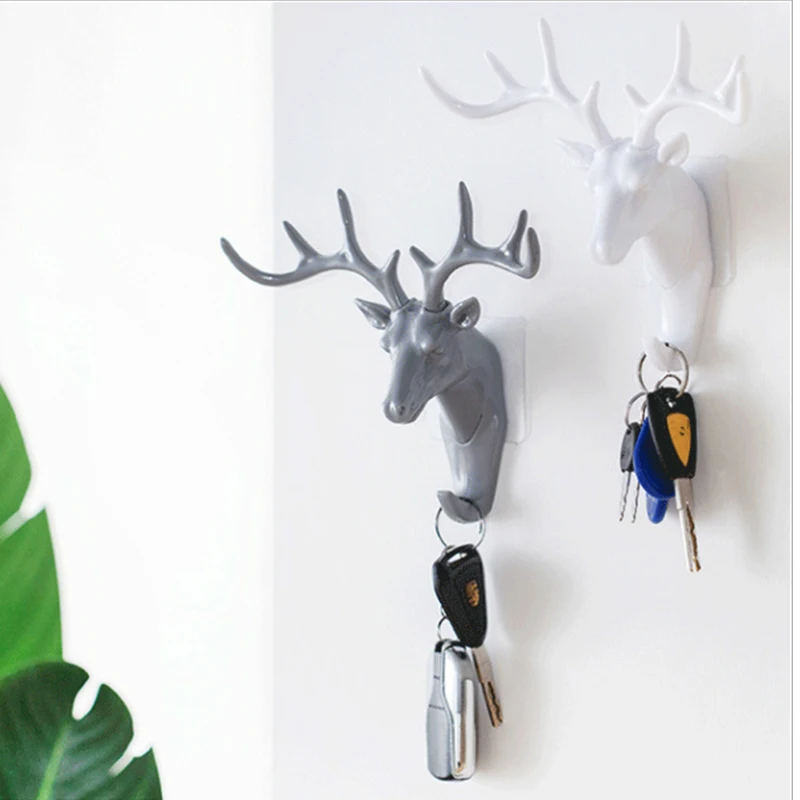 

Wall Hanging Antler Hook Deer Head Key Storage Hook For Hanging Clothes Hat Scarf Key Deer Horns Hanger Rack Wall Decoration