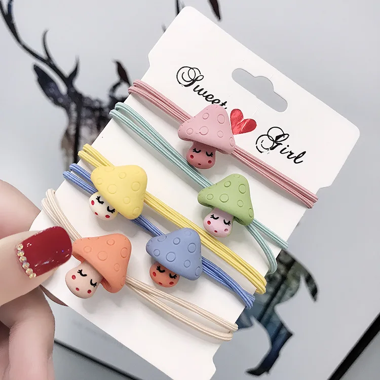 Mixed color mushroom Корейские резинки для волос, заколки для резинки для волос, резинки для волос для женщин, милые аксессуары для волос для девушек, модная повязка на голову - Цвет: Mixed color mushroom