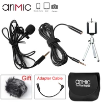 ulanzi arimic lavalier microphone clip on lapel mic with 2m cable interview mic voice recording for android iphone phone dslr
