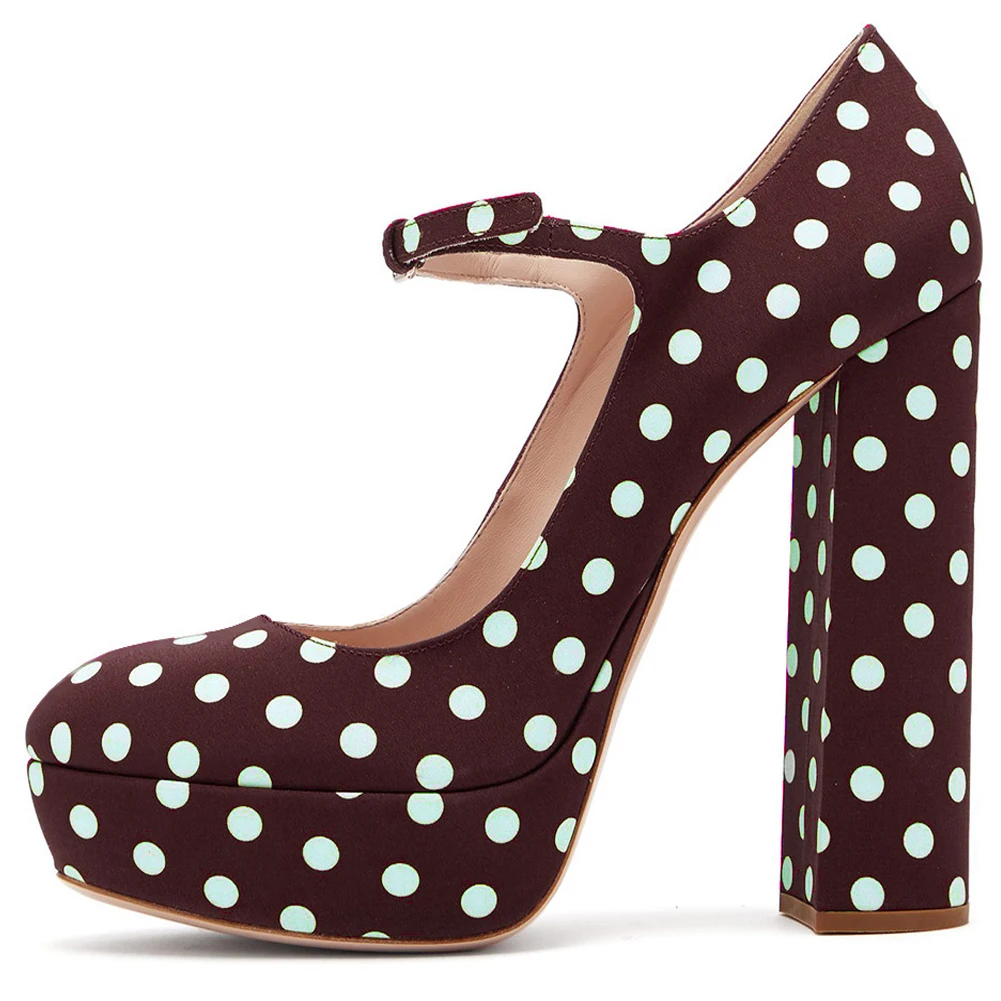 Женские вечерние туфли-лодочки на платформе и высоком массивном каблуке | Обувь