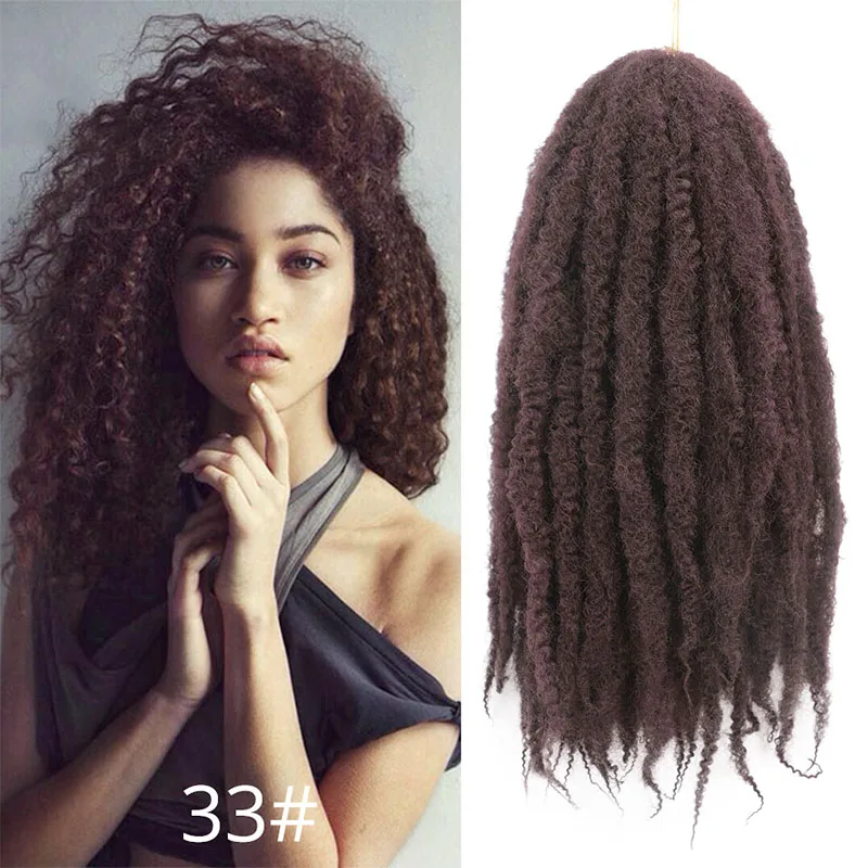 18 дюймов Ombre Marley косички волосы синтетические плетеные волосы крючком косички наращивание волос оптом черный коричневый красный цвета