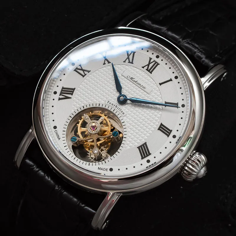 Мужские часы с сапфировым циферблатом, s Tourbillon,, ST8000(818,900), Move, мужские механические наручные часы из крокодиловой кожи, Лидирующий бренд - Color: Black White Black