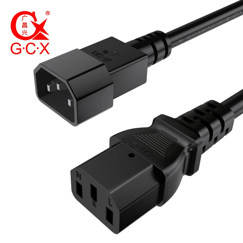 GCX IEC C13 к C14 удлинитель питания мужчин и женщин 17AWG 16 AWG кабель для Dell PC монитор
