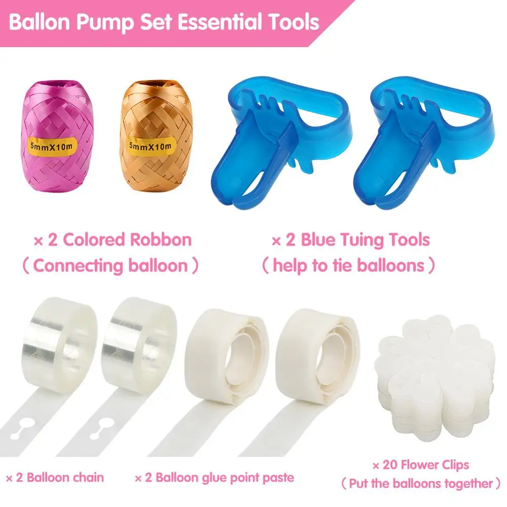 

OurWarm Balloon Pump Electric Portable Dual Nozzle Air Blower Pump Electric Balloon Inflator for Home Party Decoration