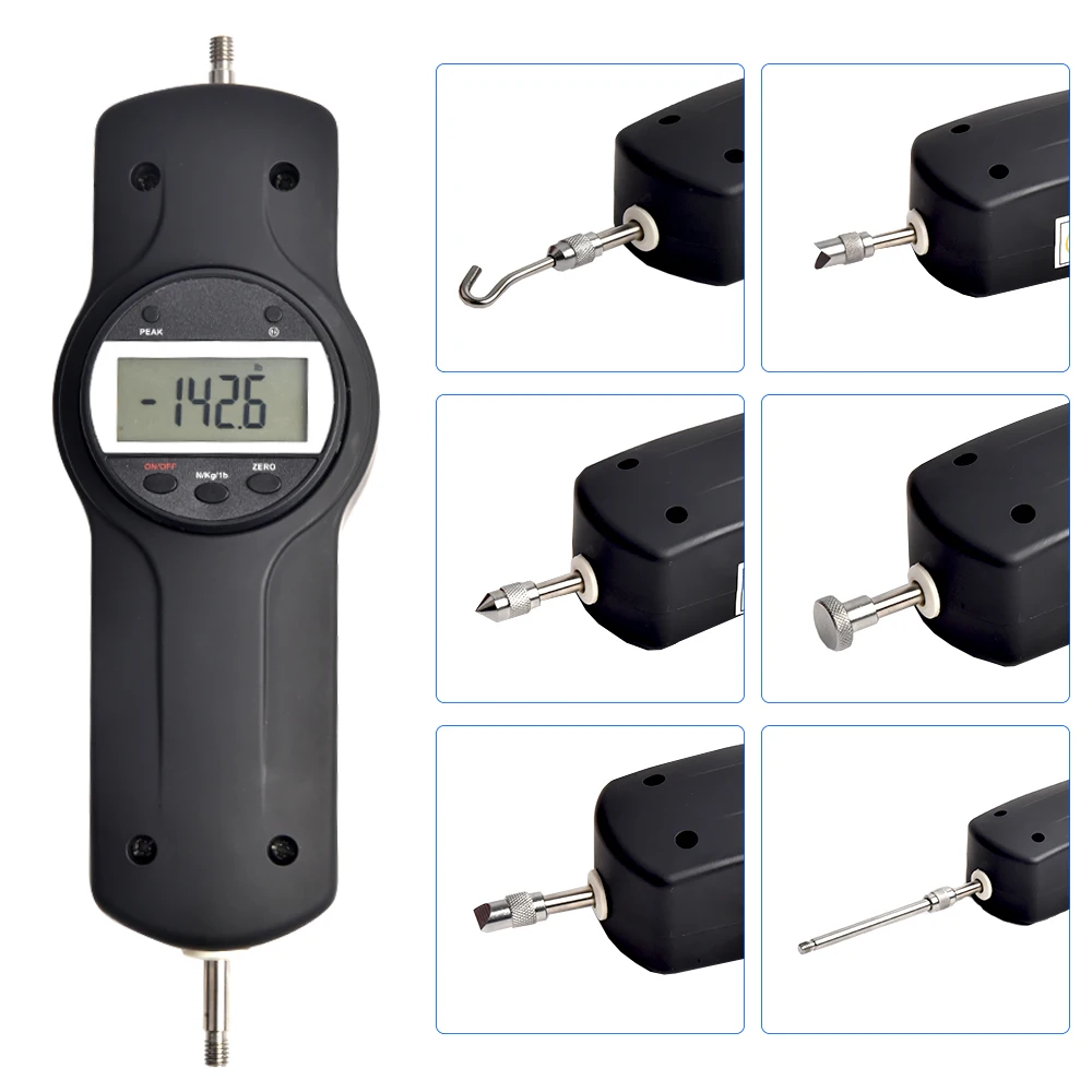 Portable Digital Force Gauge Push Pull Meter Dynamometer Measuring Instruments SDF with 5 Side Heads | Инструменты