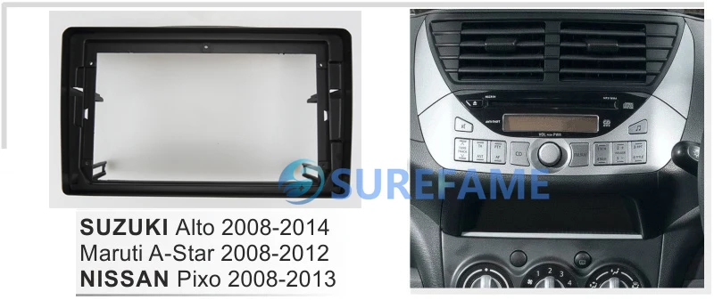 9 дюймов Автомобиль фриз радио Панель для NISSAN Pixo 2008-2013 / SUZUKI Maruti звезда-Звезда 2008-2012