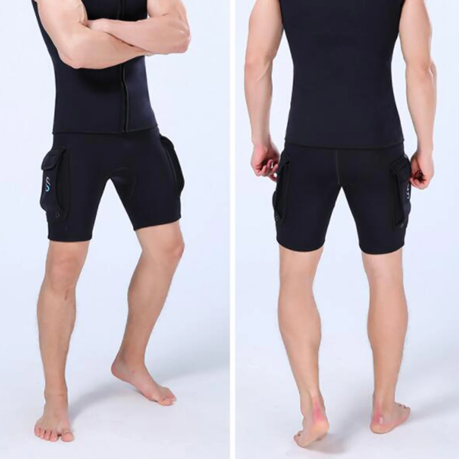

Men's 3mm Neoprene Wetsuits Pant Swimming Surfing Diving Swimsuits Short Rashguard Pants Canoeing Kayaking Bathing Suits Trunks