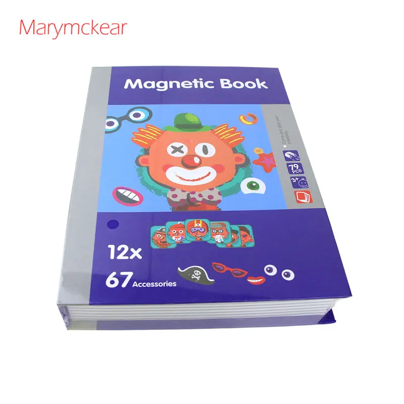 6807-1 Рождественский подарок для детей, магнитная книга, магнитная головоломка, милый дизайн, магнитные пазлы, игрушки, пазлы, детские игрушки, обучающие заклинания - Цвет: 6807-1