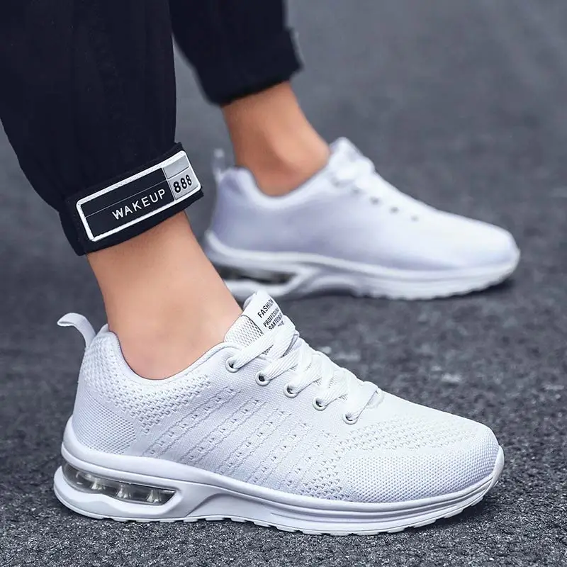 White sneakers men casual shoes 2022 new fashion breathable mesh man lace-up summer zapatillas hombre | Обувь