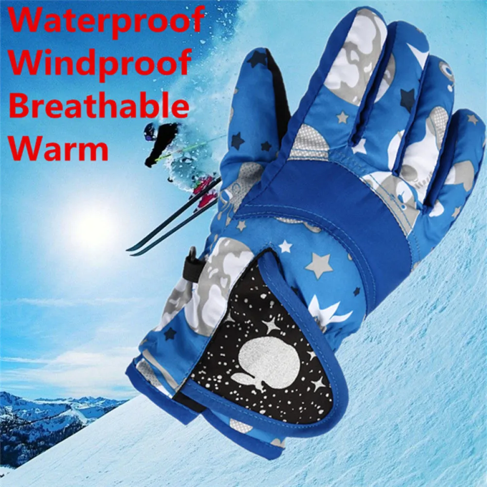 

Winter Children'S Gloves Waterproof Ski Gloves Kids Winter Warm Skiing Gloves Snow Sport Mittens Outdoor Snowboard Cyling Gloves