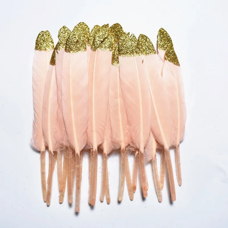 Гусиные перья утки погруженные золотом 20 шт./лот для рукоделия 10 15 см/4 6 дюймов