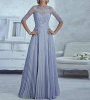 2022 elegant mother of the bride dresses half sleeve appliques fashion custom made elegant women a line wedding party dress
