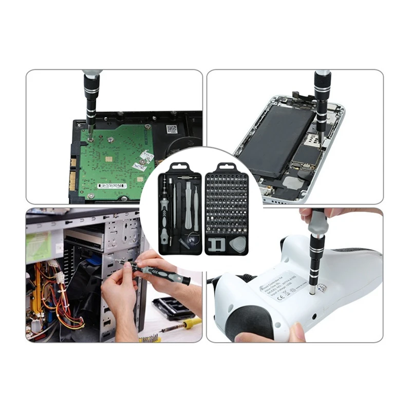 

Computer Repair Tool Kit 120 in 1 netic Screwdriver Kit +Prying Bar for Computer, Laptop, PC iPhone Ps4 DIY Hand Tool