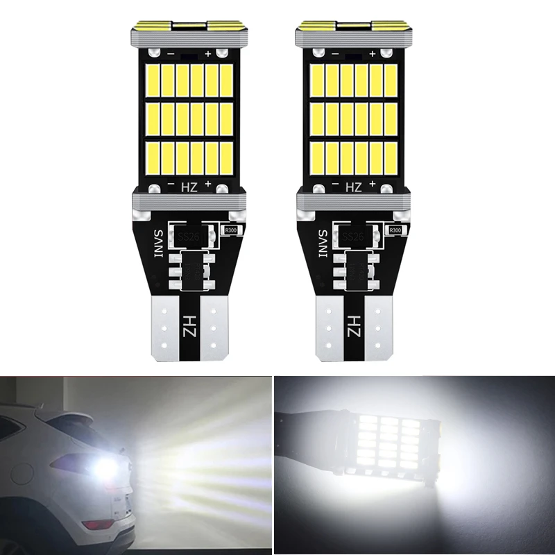 2 шт. супер яркий светодиодный фонарь T15 W16W 921 912 T16 1200Lm 4014 SMD Canbus без ошибок