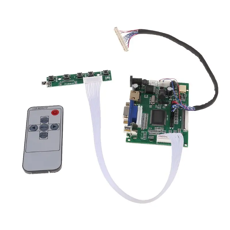

1Set 10.1\" HDMI+2AV+VGA LCD Driver Controller Board Kit 1024x600 Panel Module LX9B