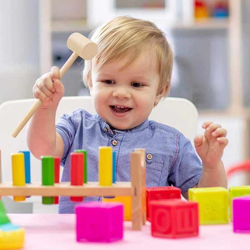 

28 Pieces Wooden Crab Lobster Mallets Seafood Shellfish Crab Mallet Solid Natural Hardwood Crab Hammer for Cracking