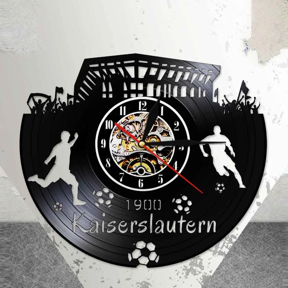 Виниловые настенные часы с городским пейзажем и виниловой записью для