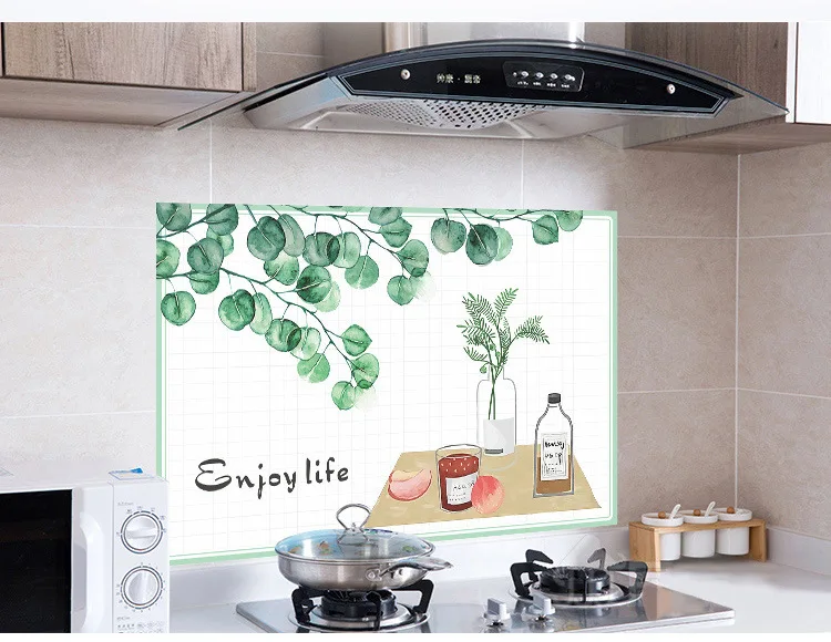 Kitchen clean up self-adhesive oil resistant adhesive paper high-temperature resistant stove anti-oilproof wall sticker tile