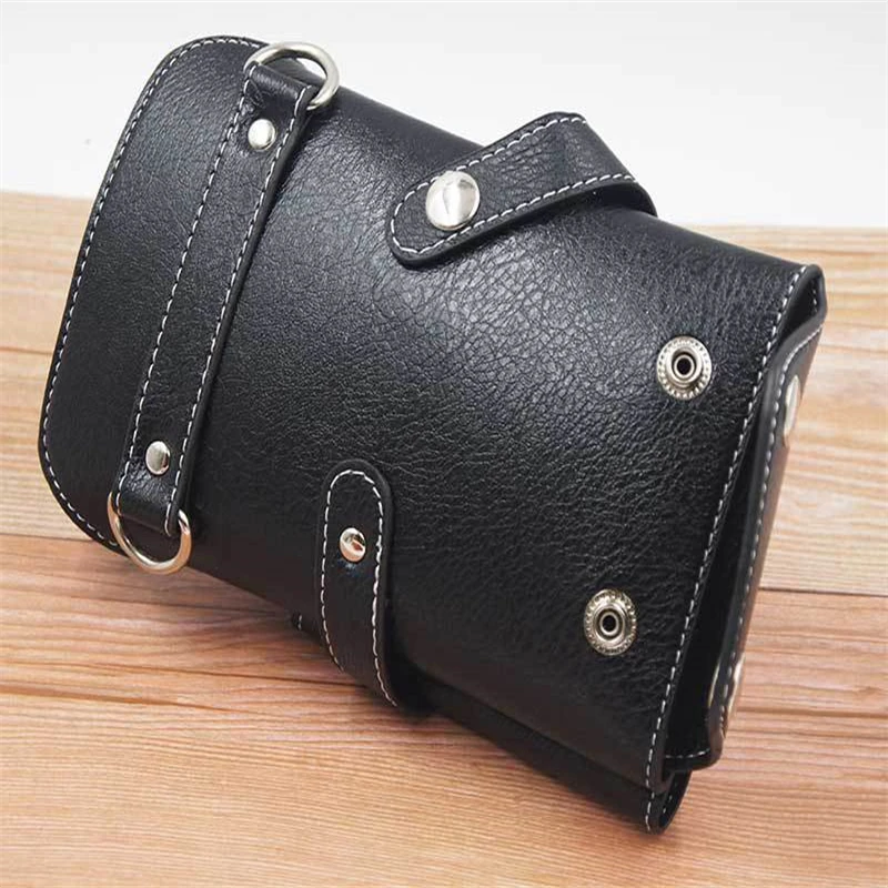 

Pouch Case With Waist Shoulder Belt Shop Hairdressing Salon Tools Holster Scissors Clips Combs PU Leather Holder Bag For Barber