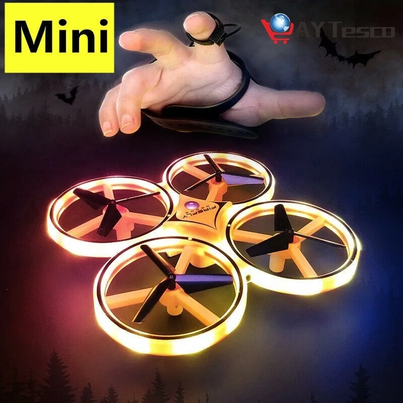 

Mini Four-Axis Induction Drone Smart Watch Remote Sensing Gesture RC Aircraft UFO Somatosensory Noctilucent Interaction RC Toy