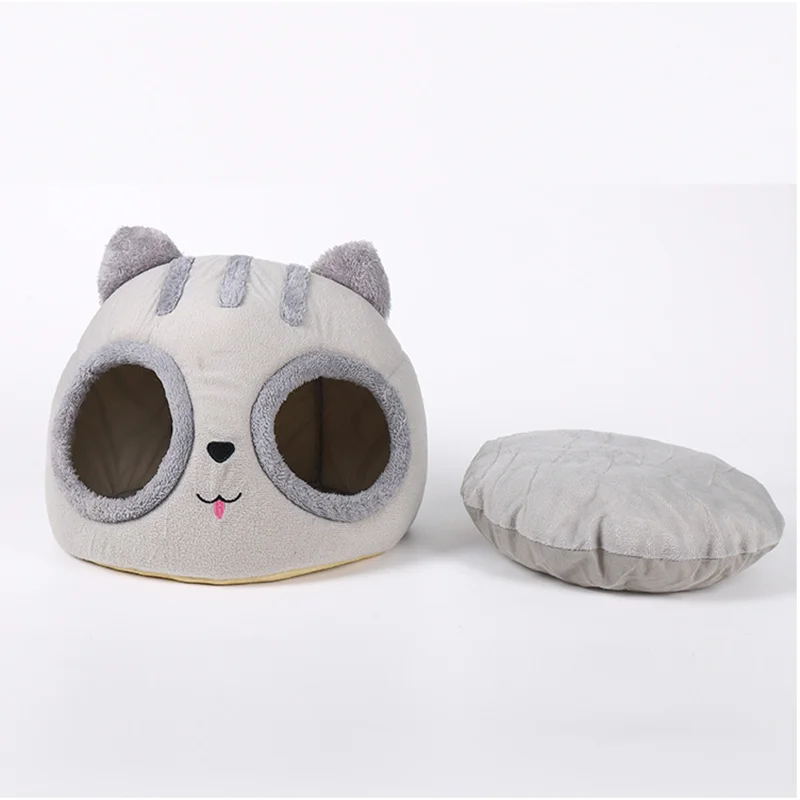

New Deep Sleep Comfort In Warm Soft Cat Bed Winter Hous Little Mat Basket For Cat's House Products Pets Tent Cozy Cave Beds