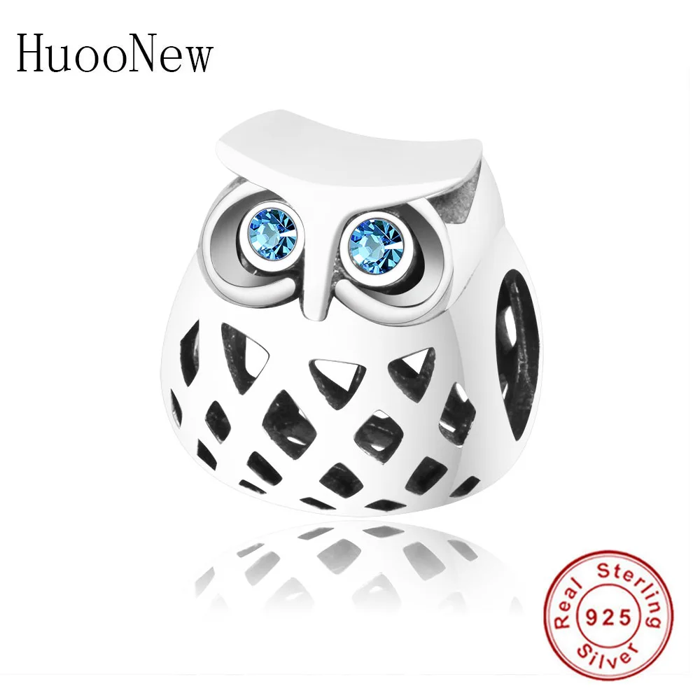 Осень 2019 голубой кристалл глаза Сова бусины подходят оригинальные Амулеты