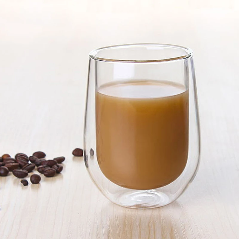 2 шт. термостойкие стеклянные стаканы с двойными стенками чашки для кофе/молока и