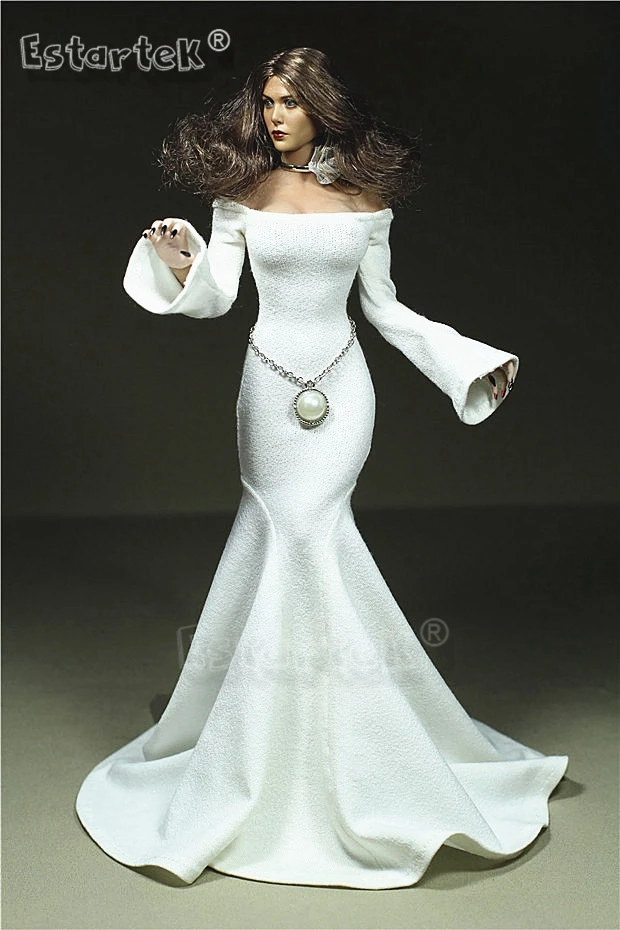 Estartek 1/6 индивидуальная ручная работа сексуальная белая роза платье комплект WJ045